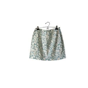 Wild Fable Cotton Blend Mini Skirt w/ Slit and Daisy White Floral Print Size 8